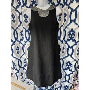 SHOSHANNA‎ Little Black Sheath Dress with Metallic Neckline 8